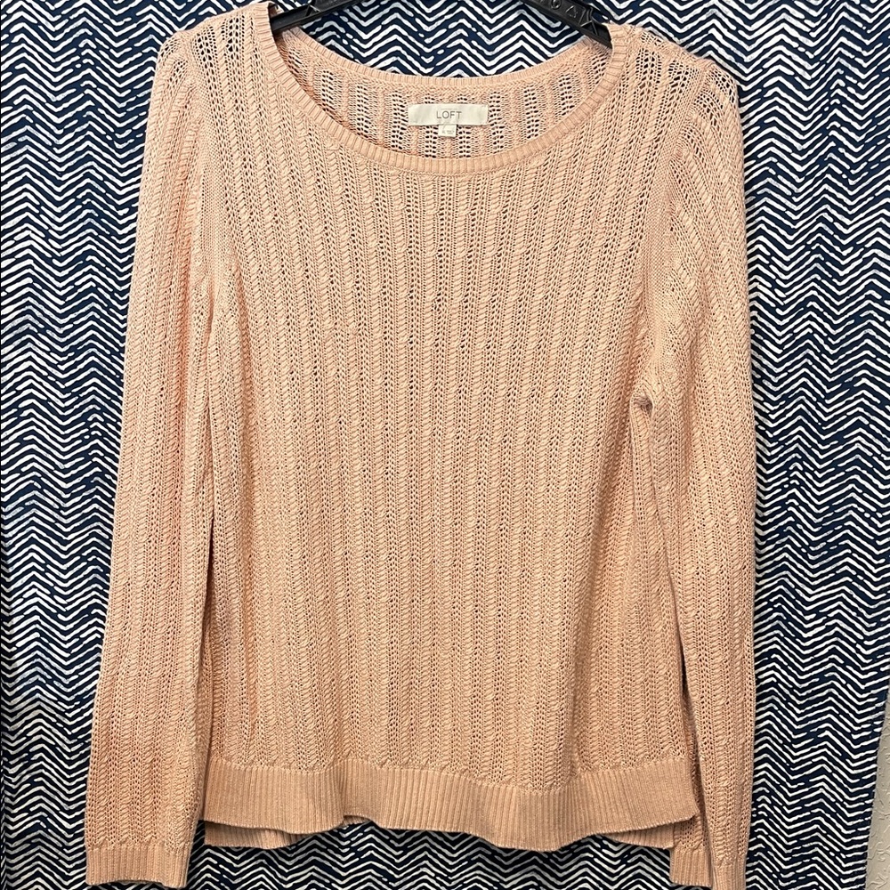 LOFT Blush Peach Crew Neck Sweater